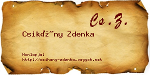 Csikány Zdenka névjegykártya